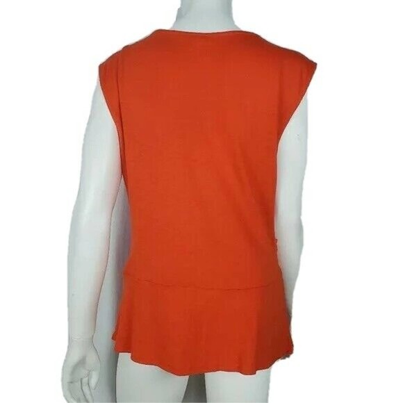 Anthropologie Leifnotes Sleeveless Top Surplice Orange Medium - Picture 3 of 7